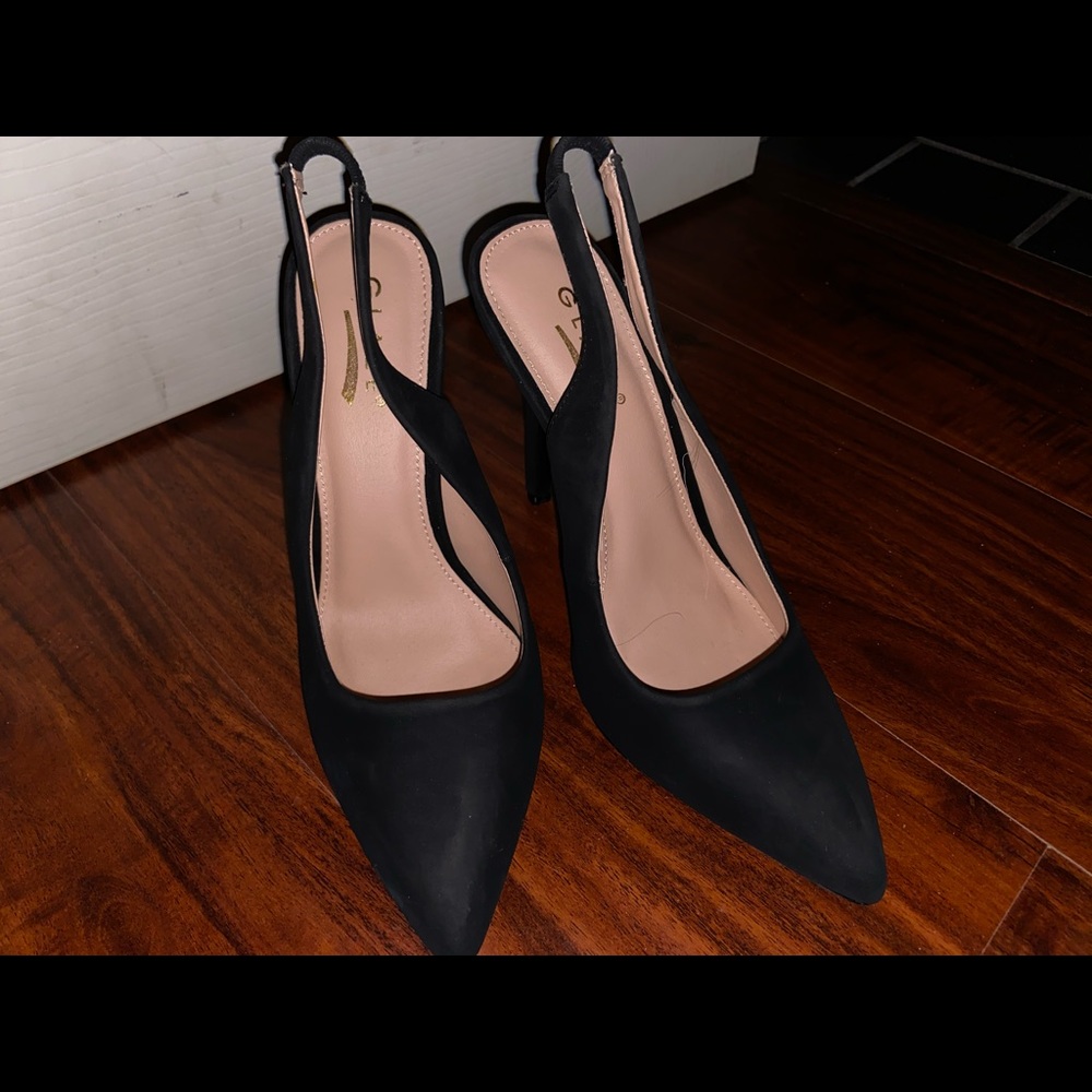 Glaze slingback stiletto black